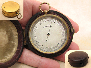 Rare high altitude pocket barometer with 18,000 feet altimeter, circa 1890